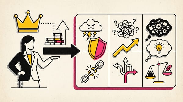 Customer service excellence symbolized by a confident professional alleviating client stress and anxiety.